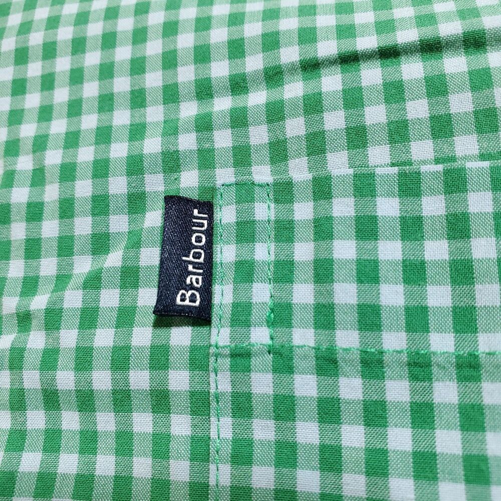 Barbour Shirt 3XL Regular Fit Green Country Outdoor Cotton Check Button Up Mens - Picture 4 of 13